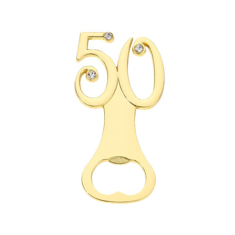 50 সোনার বিবাহ বার্ষিকী বিয়ার বোতল ওপেনার